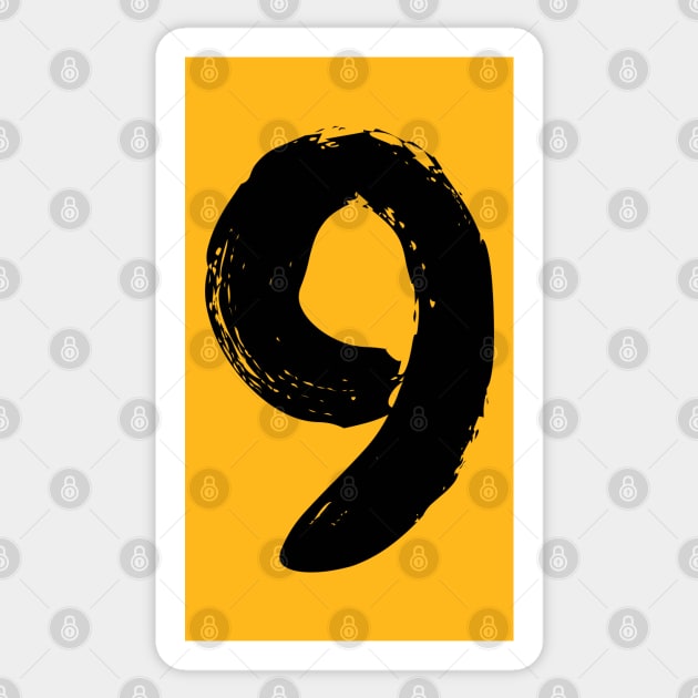 Number 9 Sticker by Erena Samohai